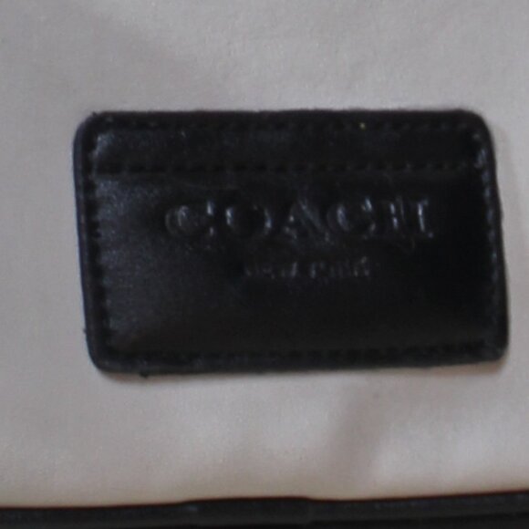 Coach colorblock crossbody messenger handbag unisex black, cream , blue trim - Picture 8 of 9